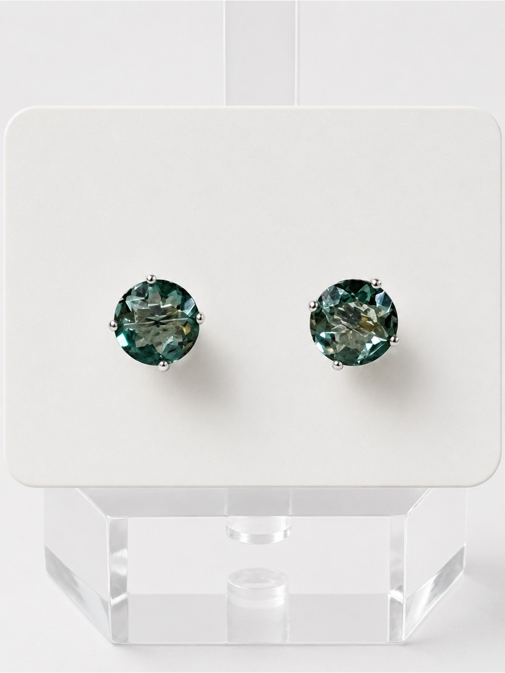 New Solid Sterling Silver Aquamarine Gemstone Stud Post Push Back Earrings